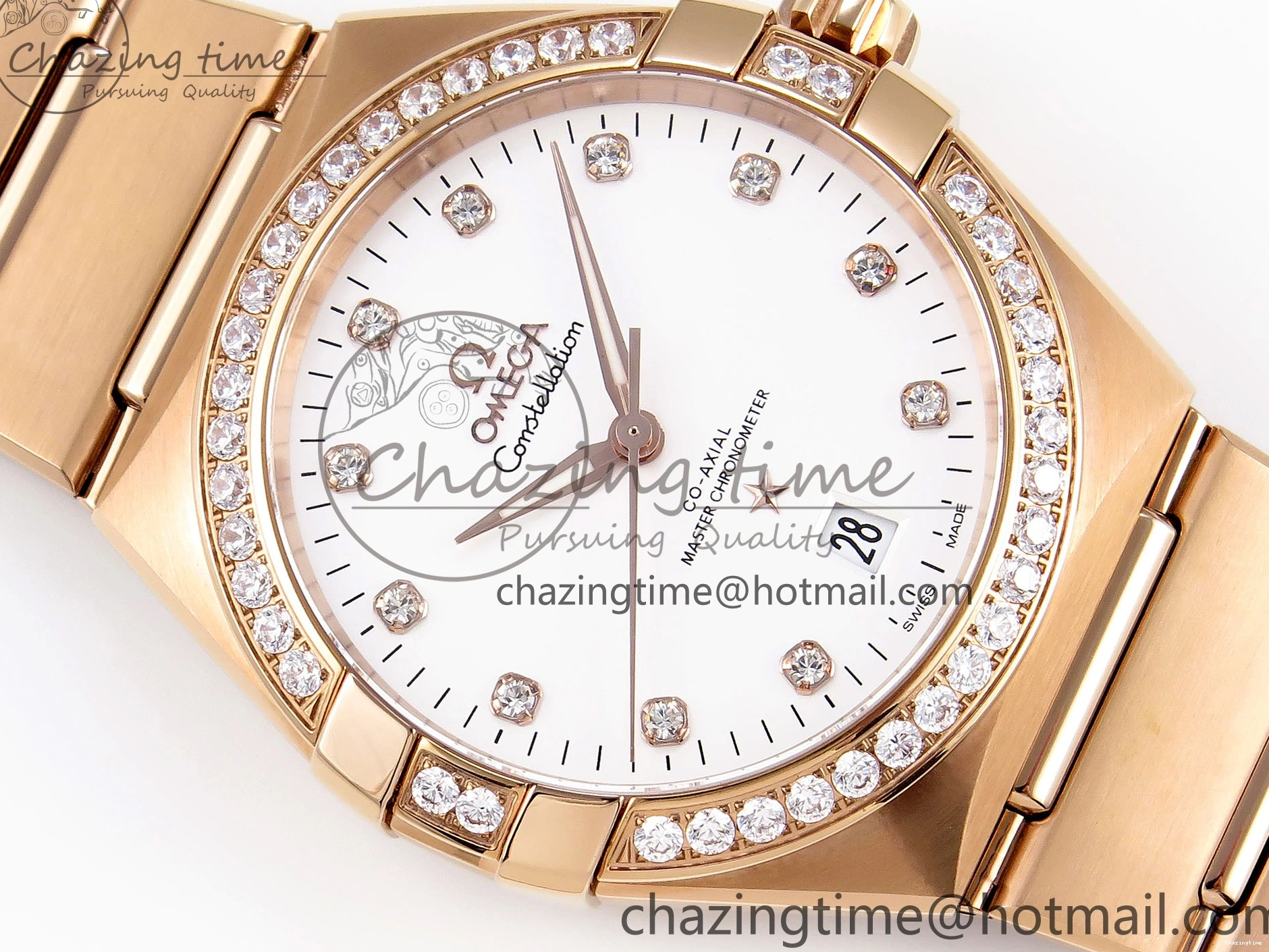 0511 Soft Constellation 39mm RG Diamonds Bezel ASWF 1:1 Best Edition White Dial on RG Bracelet A 7783